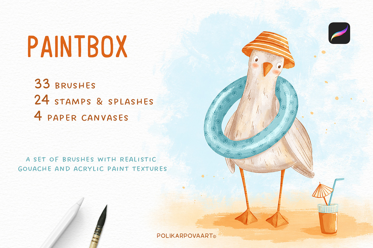 Paintbox - brushes Procreate, a Brush Add-On by polikarpovaart (Photo 2 of 16)