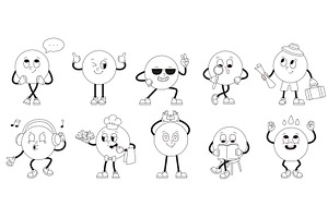 Emotional circle characters. Funny, an Illustration by Valerie Bodnar