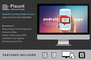 Flaunt - Parallax HTML5 Landing Page, an App Template by imithemes