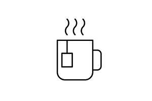 Hot Tea Cup Line Icon