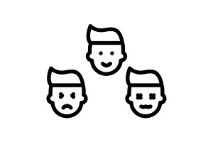 Expressions character black icon, an Outline Icon by Creative priyanka