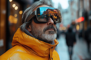 Man wearing stylish sunglasses and o, a Photo by Tanuart