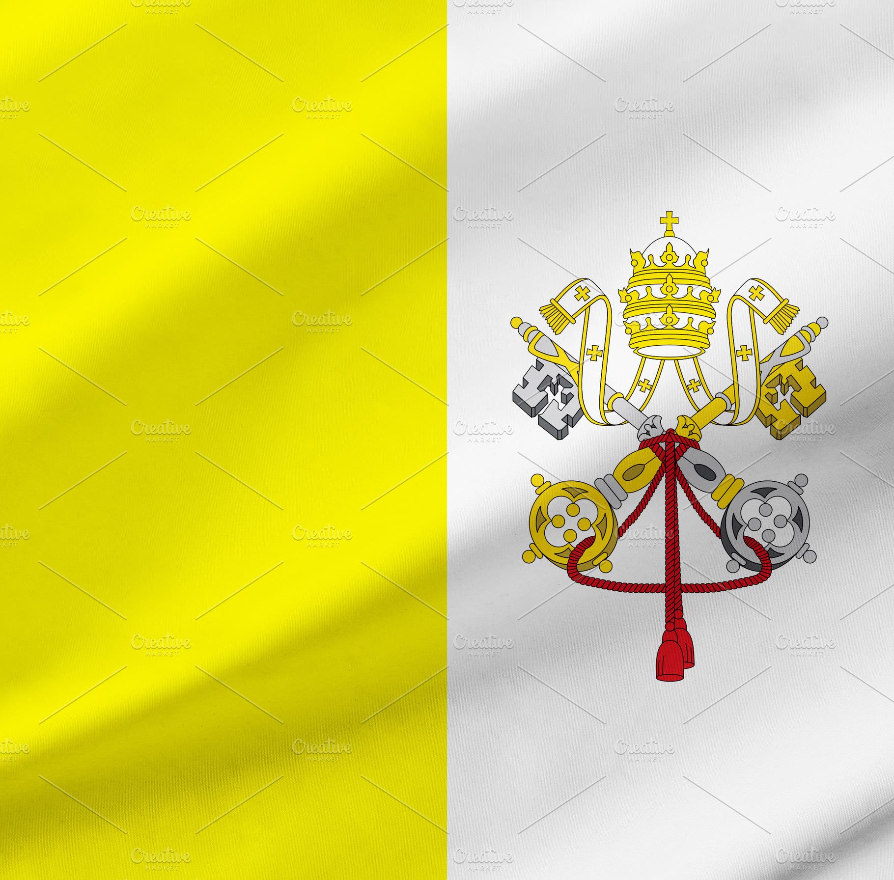 Vatican City flag background with waving fabric texture, a Background Photo by Davizro's Market