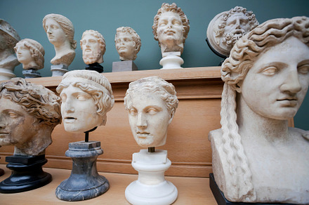 Many human faces and marble heads, a School & Education Photo by Radiokafka