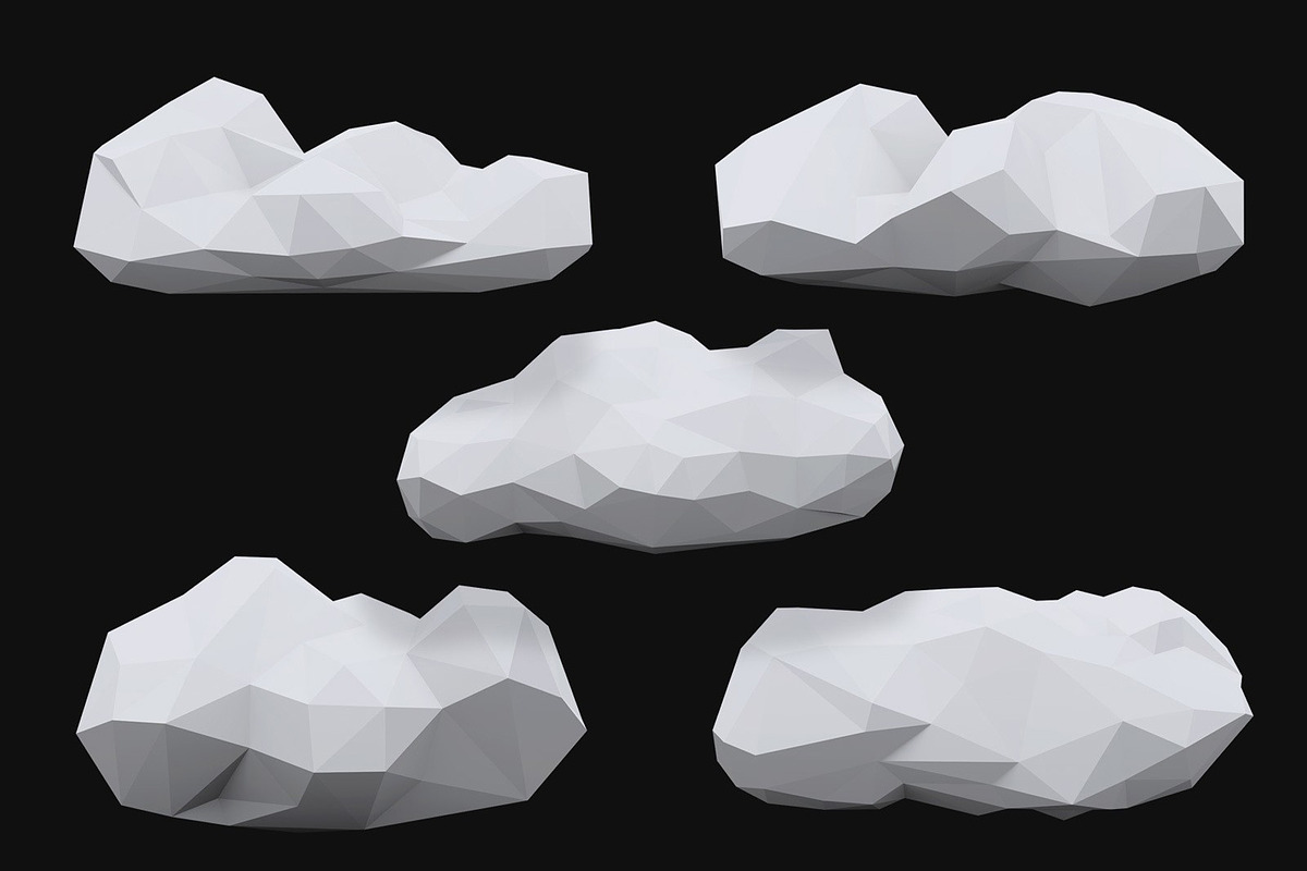 Low Poly Clouds, an Object Graphic by Medialoot (Photo 2 of 5)
