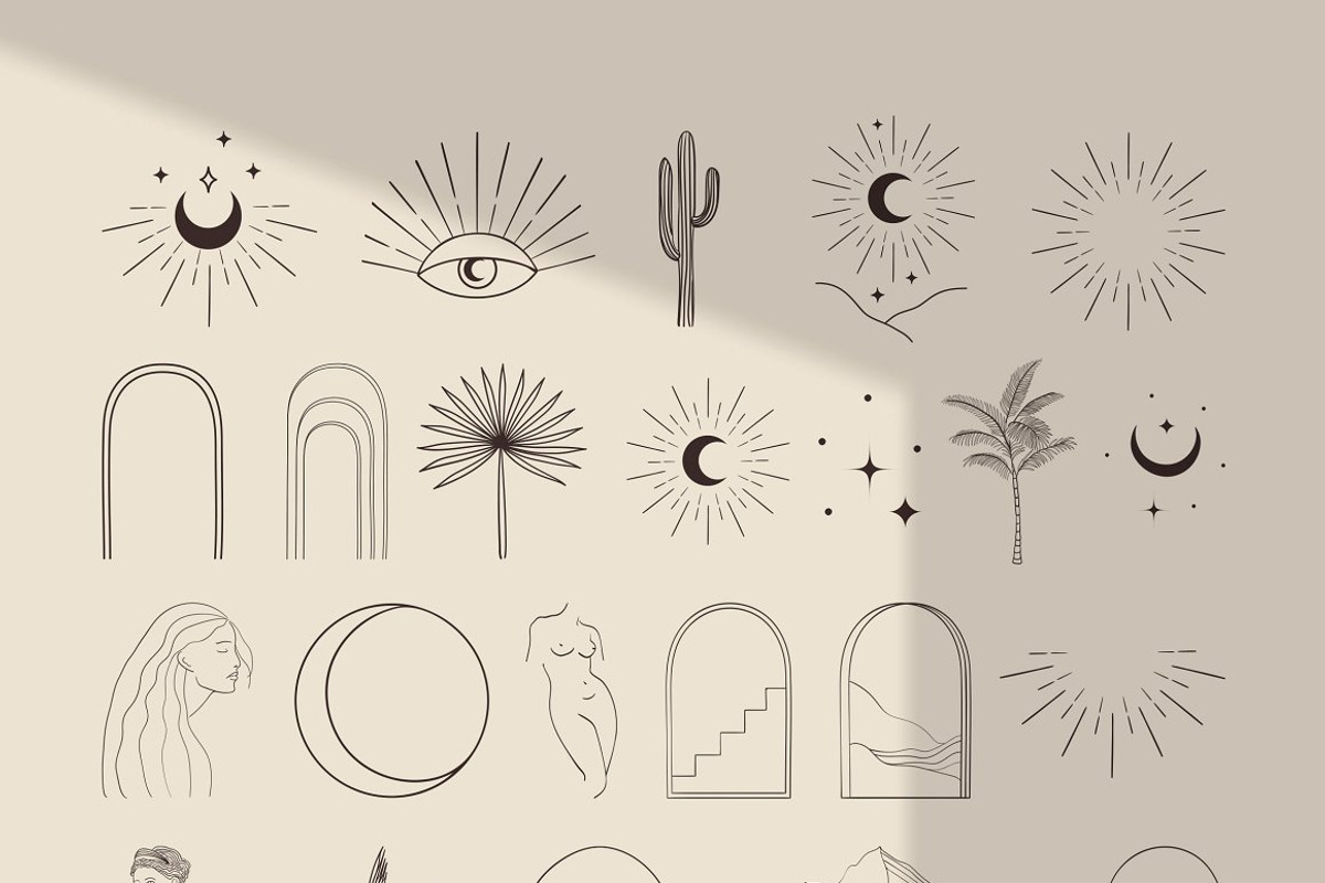 Bohemian Modern Arch Logo Elements., an Object Graphic by Olya Creative (Photo 1 of 3)