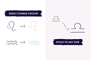 The 12 Signs of the Zodiac Symbols, an Outline Icon by Caroline Mackay (Thumbnail 5 of 8)