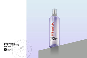 Clear Bottle with Pump Mockup