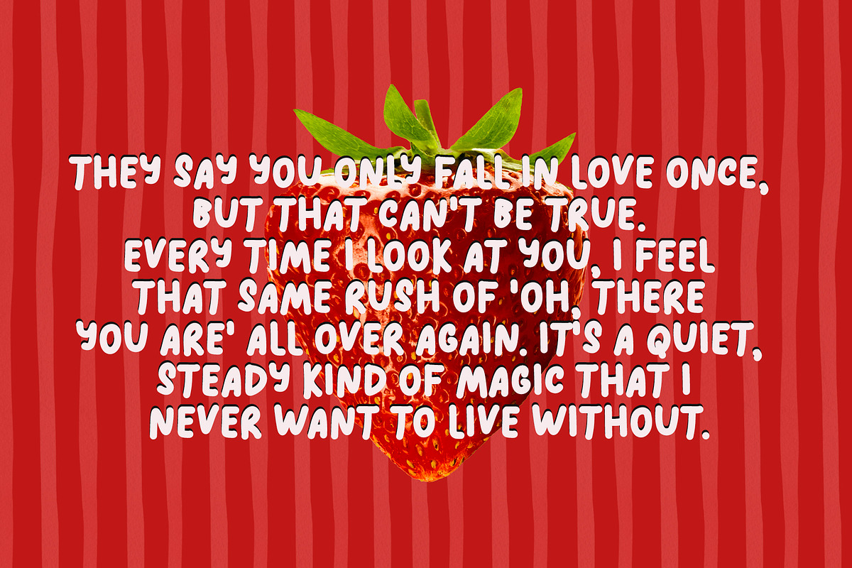 strawberry postcard cute font trio, a Handwritten Font by Ashiya Pixel (Photo 9 of 14)