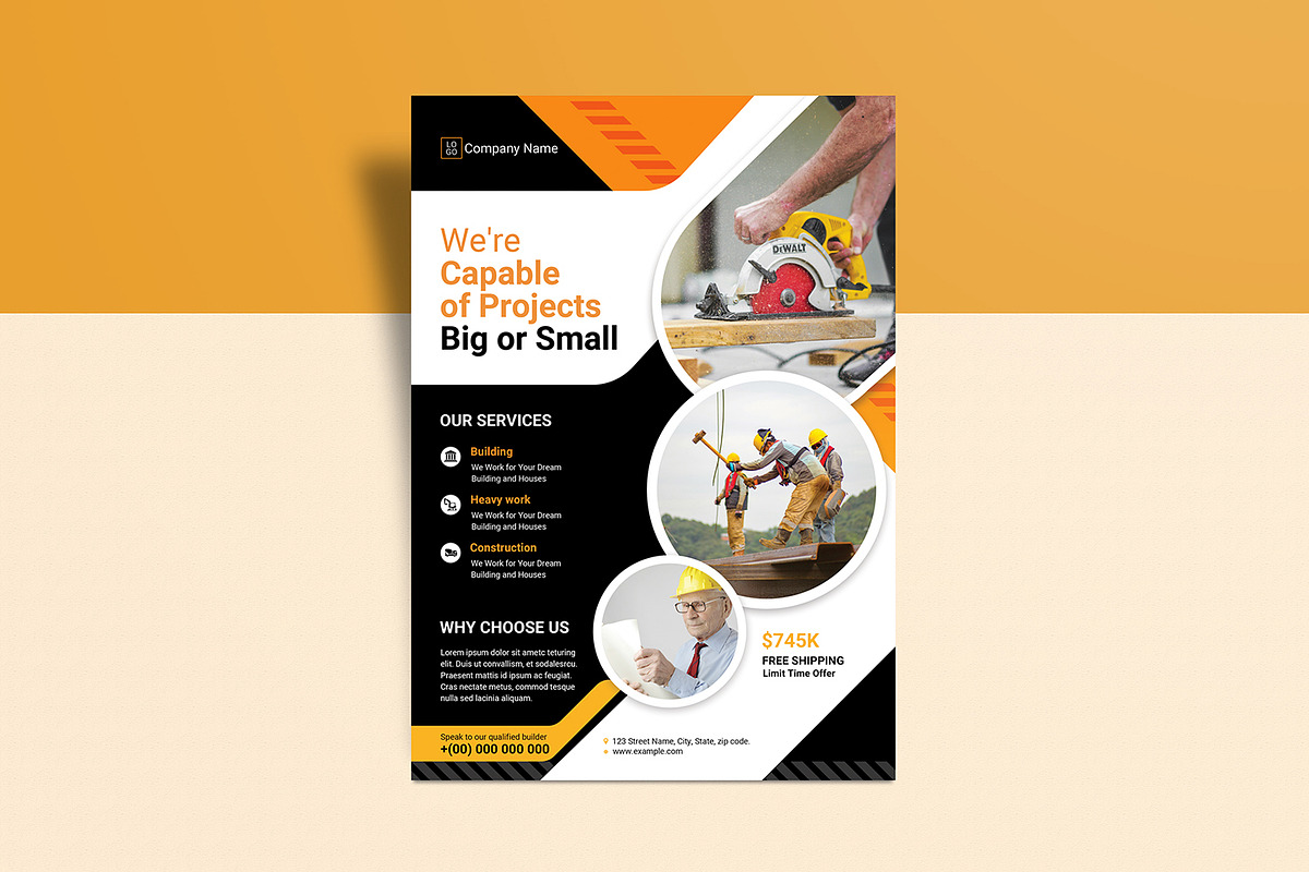 Construction Flyer Template, a Flyer Template by Template Shop (Photo 4 of 4)