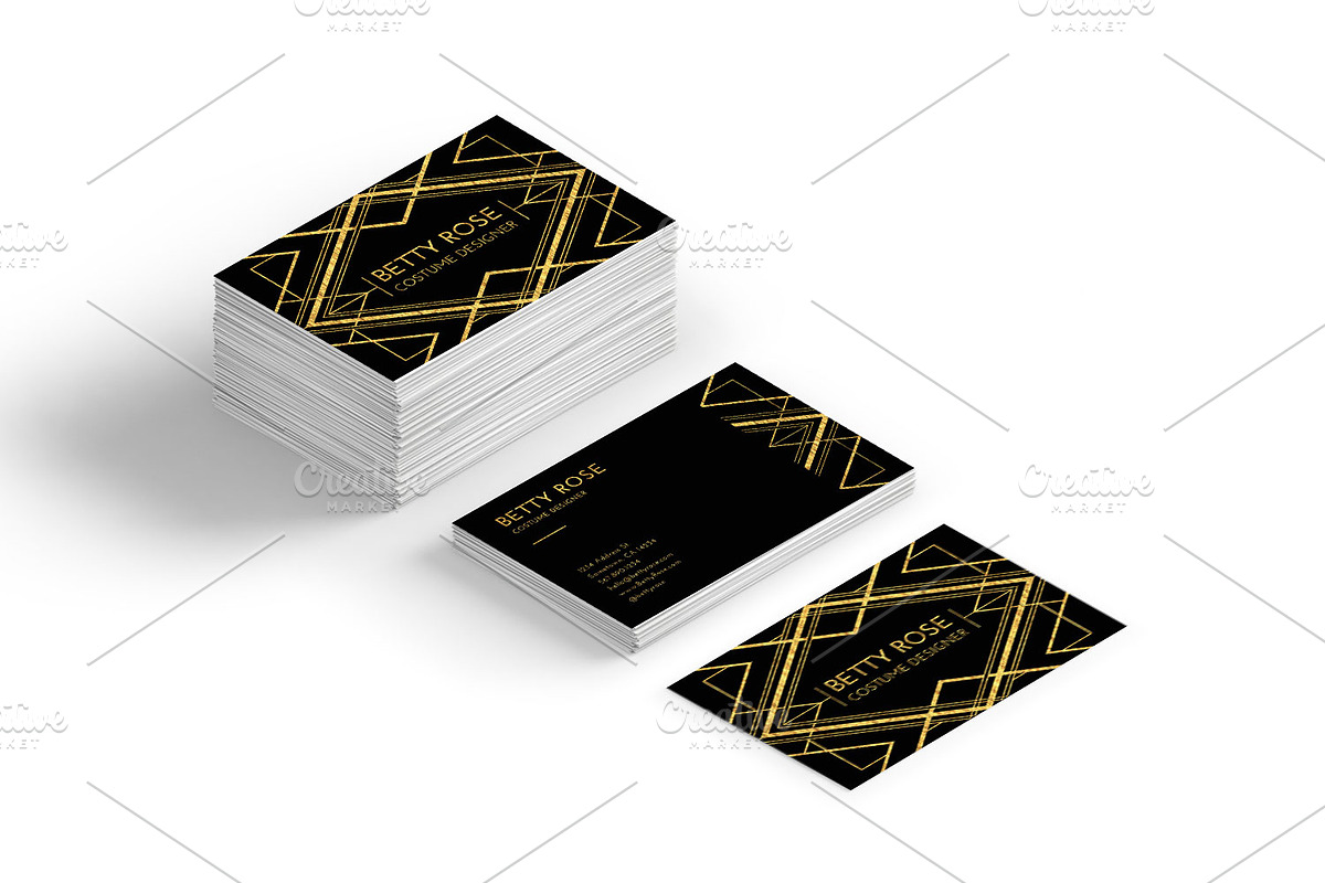 Modern Deco Business Card Templates, a Business Card Template by Nova Donna (Photo 3 of 5)