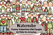 Funny Valentine Old Couple, an Illustration by Design Market (Thumbnail 1 of 3)