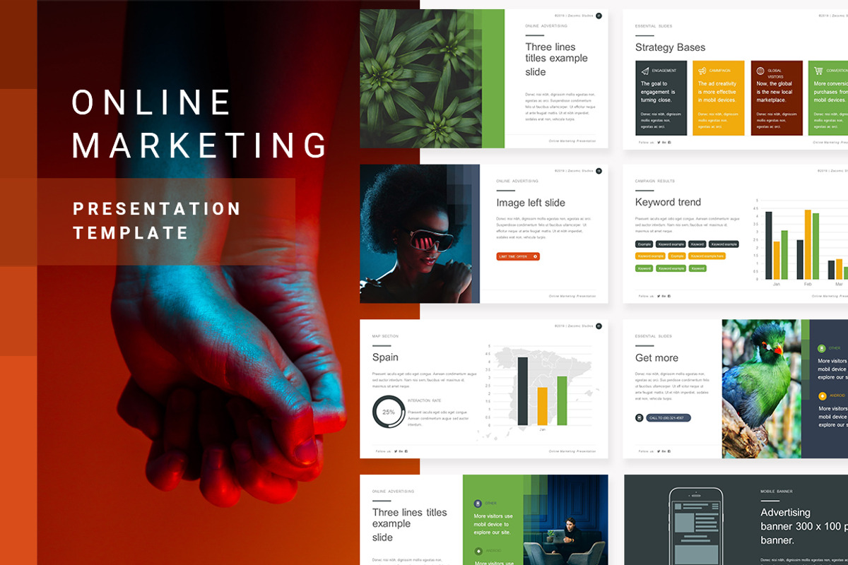 Online Marketing | PPT Template, a Presentation Template by Zacomic Studios