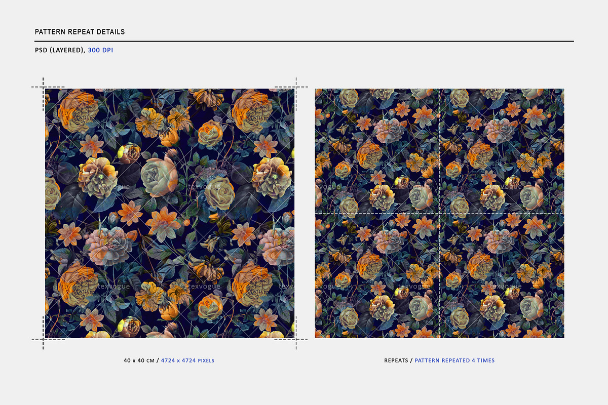Jungle Roses - Seamless Patterns, a Pattern Graphic by texvogue (Photo 3 of 14)