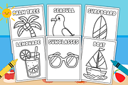 Beach Coloring Pages for Toddlers, a Seasonal Illustration by Creative Zone (Thumbnail 3 of 3)