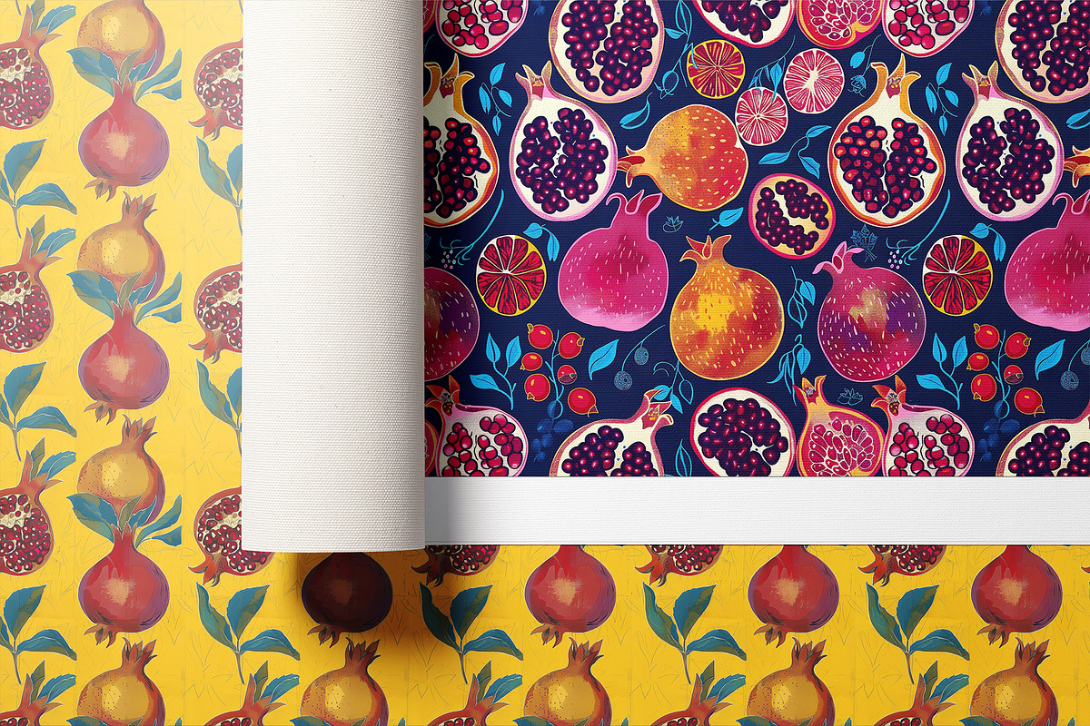Blue Pomegranates Patterns, a Pattern Graphic by Ninterints (Photo 19 of 19)