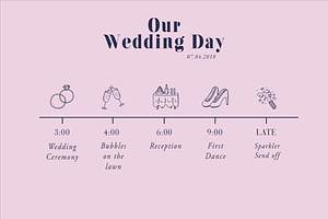 wedding timetable