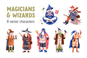 Magicians and wizards, magic set, a Person Illustration by Good Studio
