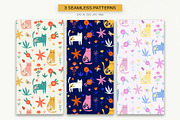 Floral Cats Seamless Patterns, a Pattern Graphic by Irina Ostapenko (Thumbnail 2 of 4)