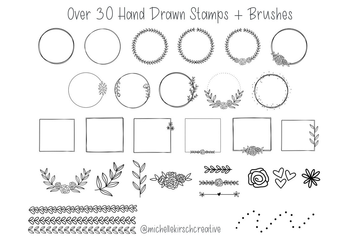 DOODLE BUNDLE - Procreate Stamps, a Brush Add-On by Michelle Kirsch Creative (Photo 25 of 32)