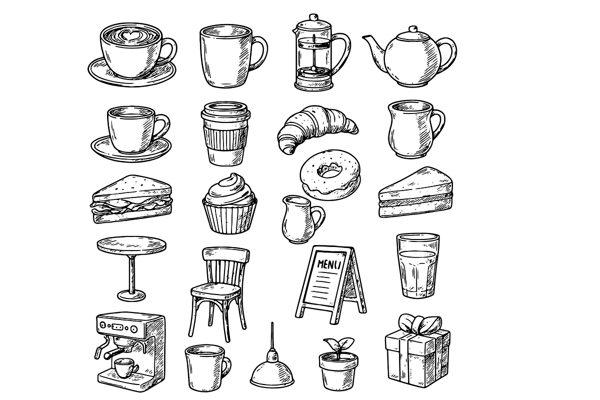 Cafe Coffee Shop Illustration, an Object Graphic by RT Studio