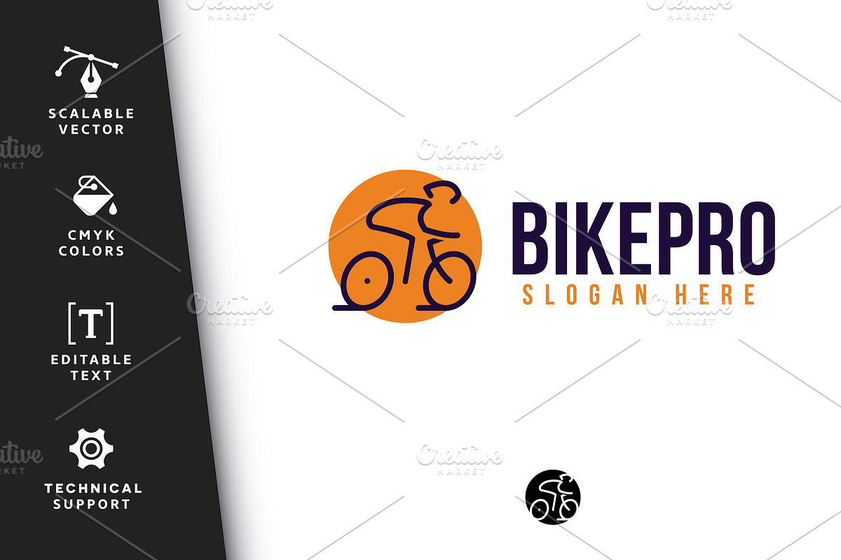Bikepro Logo, a Branding & Logo Template by Scredeck