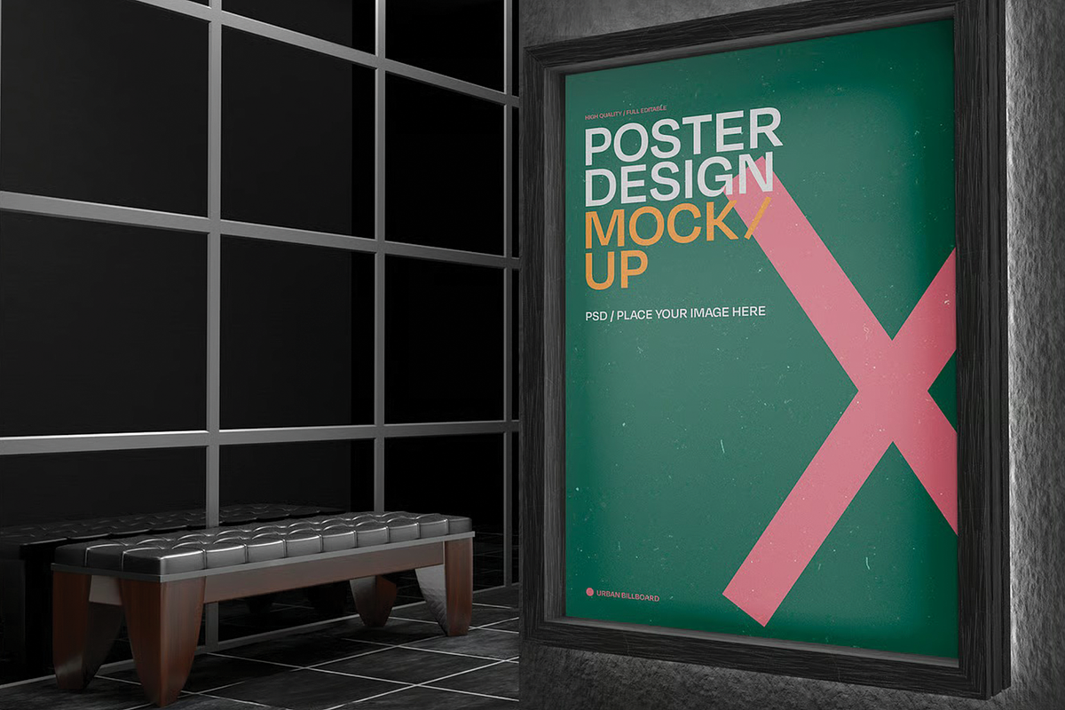 Poster Mockup, an Advertising Mockup by skybluecreative (Photo 1 of 2)