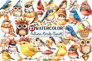Whimsical Fall Autumn Birds Clipart, an Illustration by Rose Art (Thumbnail 1 of 4)