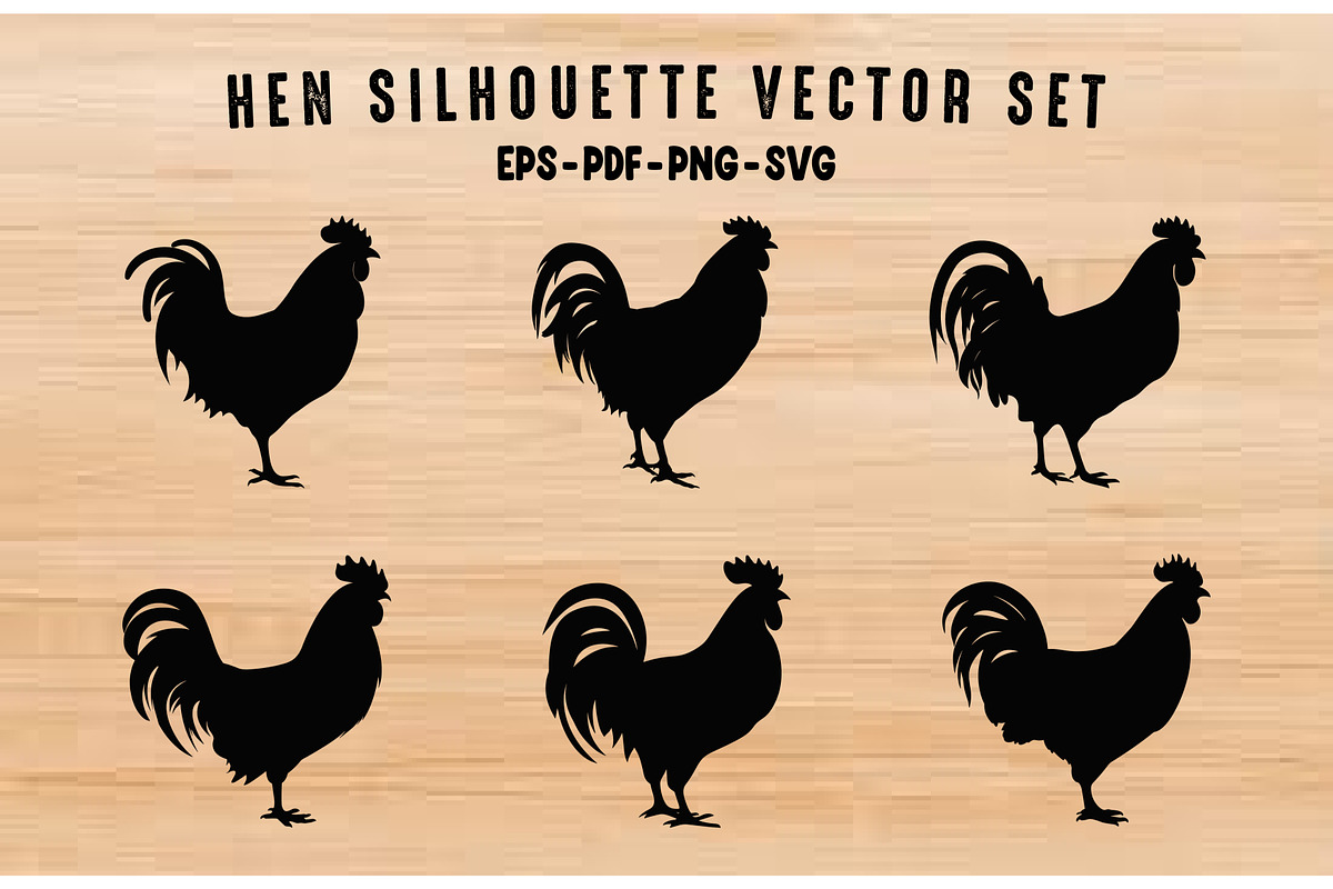 Hen Silhouette Vector art, an Animal Illustration by Gfx Expert Team (Photo 1 of 3)
