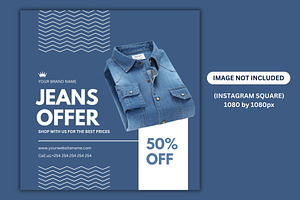 Editable Denim Jeans Sale Template, a Social Media Template by Mishek Munene