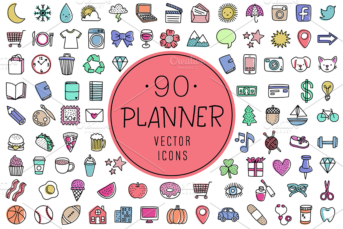 90 Planner Icons | Vector & PNG, an Outline Icon by Kristin Nohe Juchs (Photo 1 of 4)