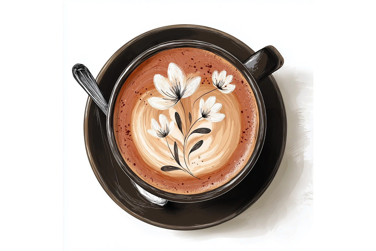 Prompt Watercolor Coffee Clipart, a Decorative Illustration by Creative design (Photo 2 of 7)