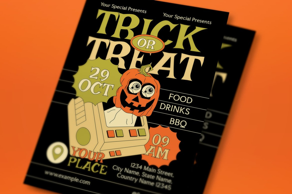 Trick Or Treat Flyer, a Flyer Template by graphicook (Photo 2 of 3)