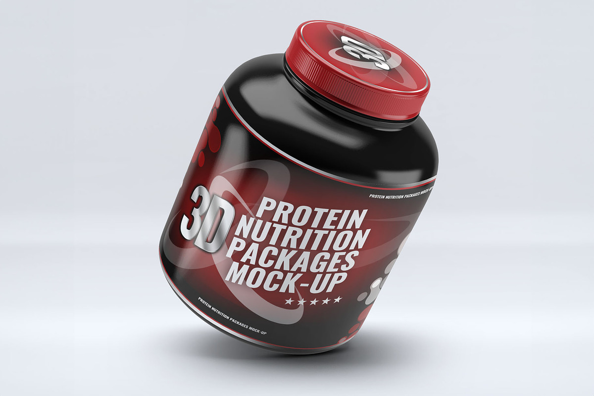 Sport Nutrition Jar Package Mockup, a Packaging Mockup by Xtrahive (Photo 2 of 2)