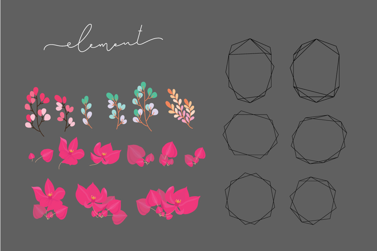 PINK FLOWER BANNER WEDDING Template, a Decorative Illustration by MooBeer (Photo 4 of 4)