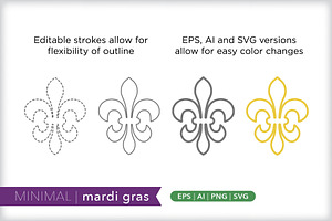 Minimal Mardi Gras Icons