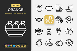 Orange Icons, an Outline Icon by Spacepixel Creative