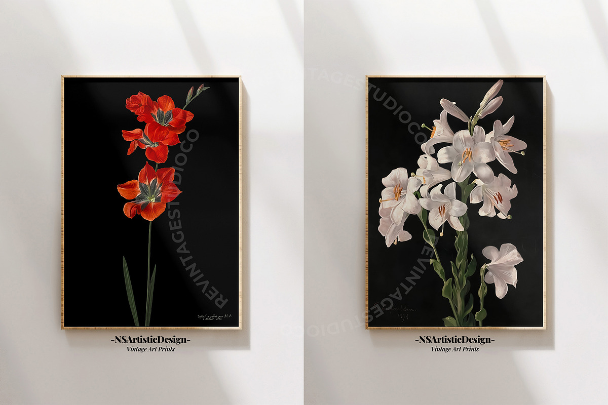 Vintage Floral Oil Painting Poster, a Background Graphic by RevintageStudio (Photo 3 of 17)