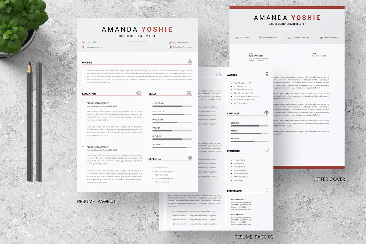 Resume Word, a Print Template by NanoAgency