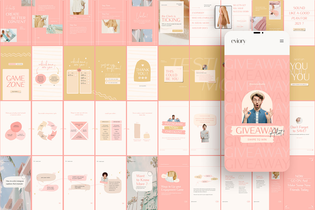 8 in 1 Bundle Carousel Coach CANVA, a Social Media Template by Eviory