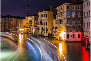 Night view of canal grande in venice featuring venice, night, and italy, an Architecture Photo by Leonid Andronov