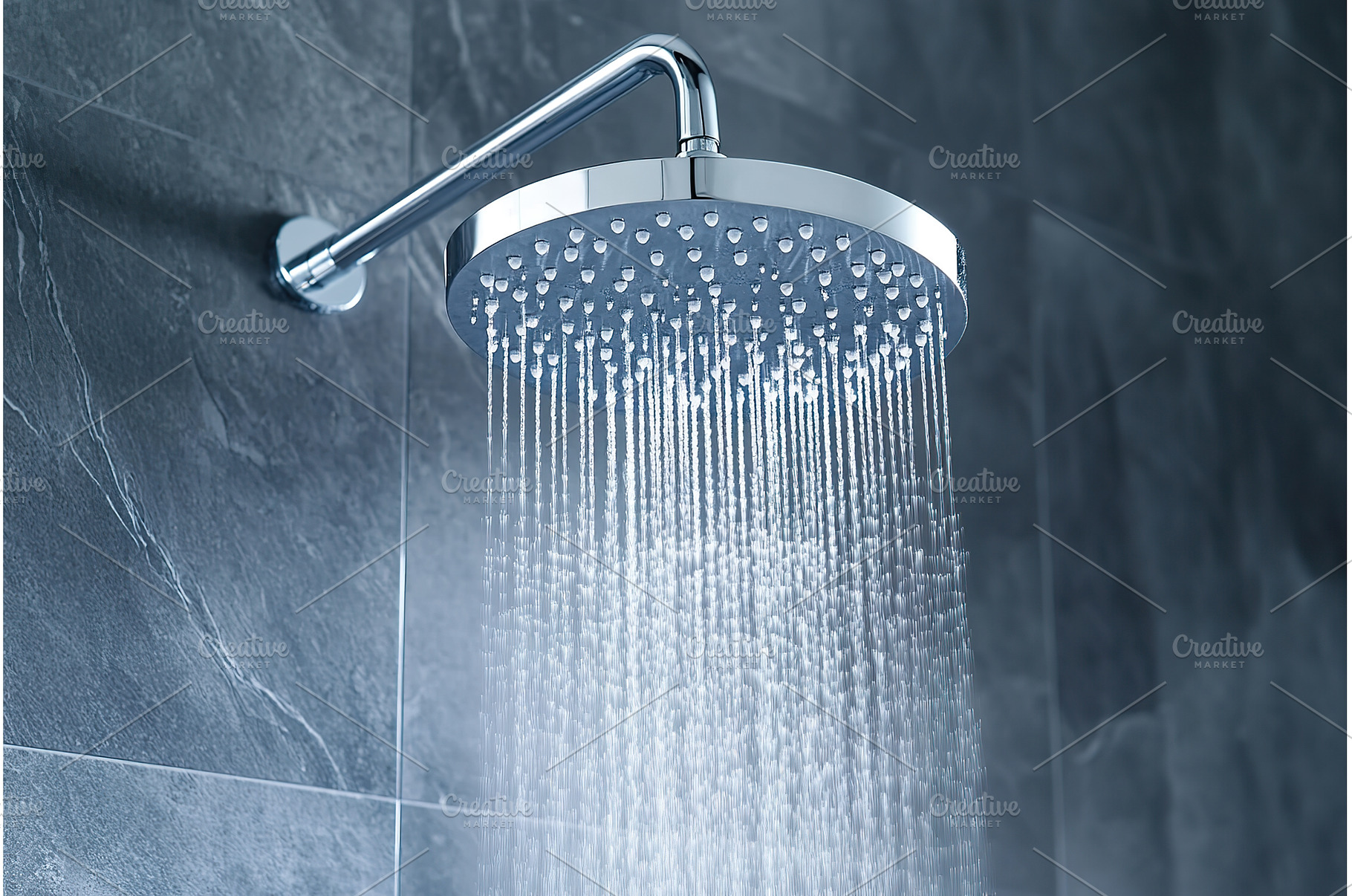 Modern Round Chrome Shower Head with, a Nature Photo by Lermont51