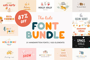 Kids Font BUNDLE 87% Off