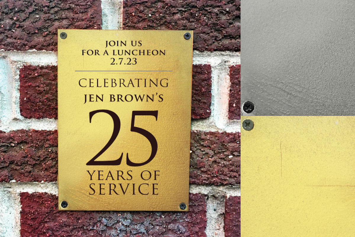 Plaque Announcement on Brick Wall, a Product Mockup by cvcreative