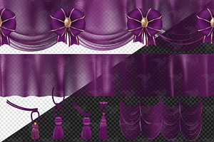 Purple Shimmer Curtains Clipart