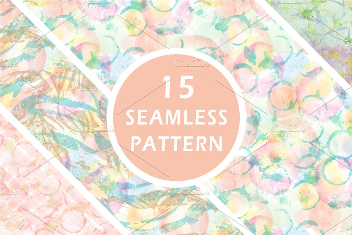 Watercolor seamless pattern, a Pattern Graphic by antuanetto (Photo 2 of 7)