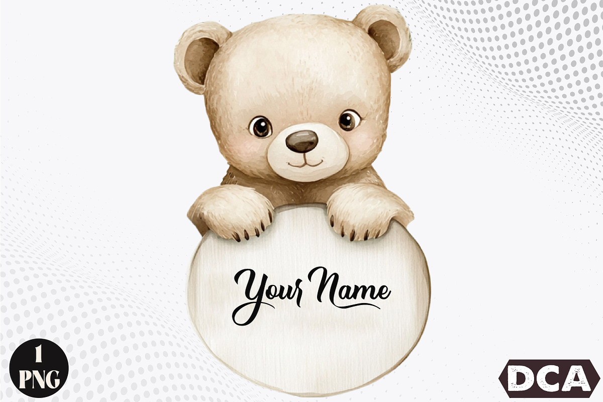 Watercolor Boho Teddy PNG, an Illustration by DreamCafeArt (Photo 1 of 7)