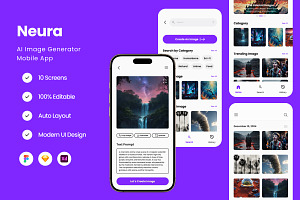 Neura - AI Image Generator Mobile Ap, an App Template by twinstd