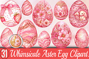 Whimsical Aster Egg Clipart Bundle., an Illustration by SVGArt (Thumbnail 1 of 7)