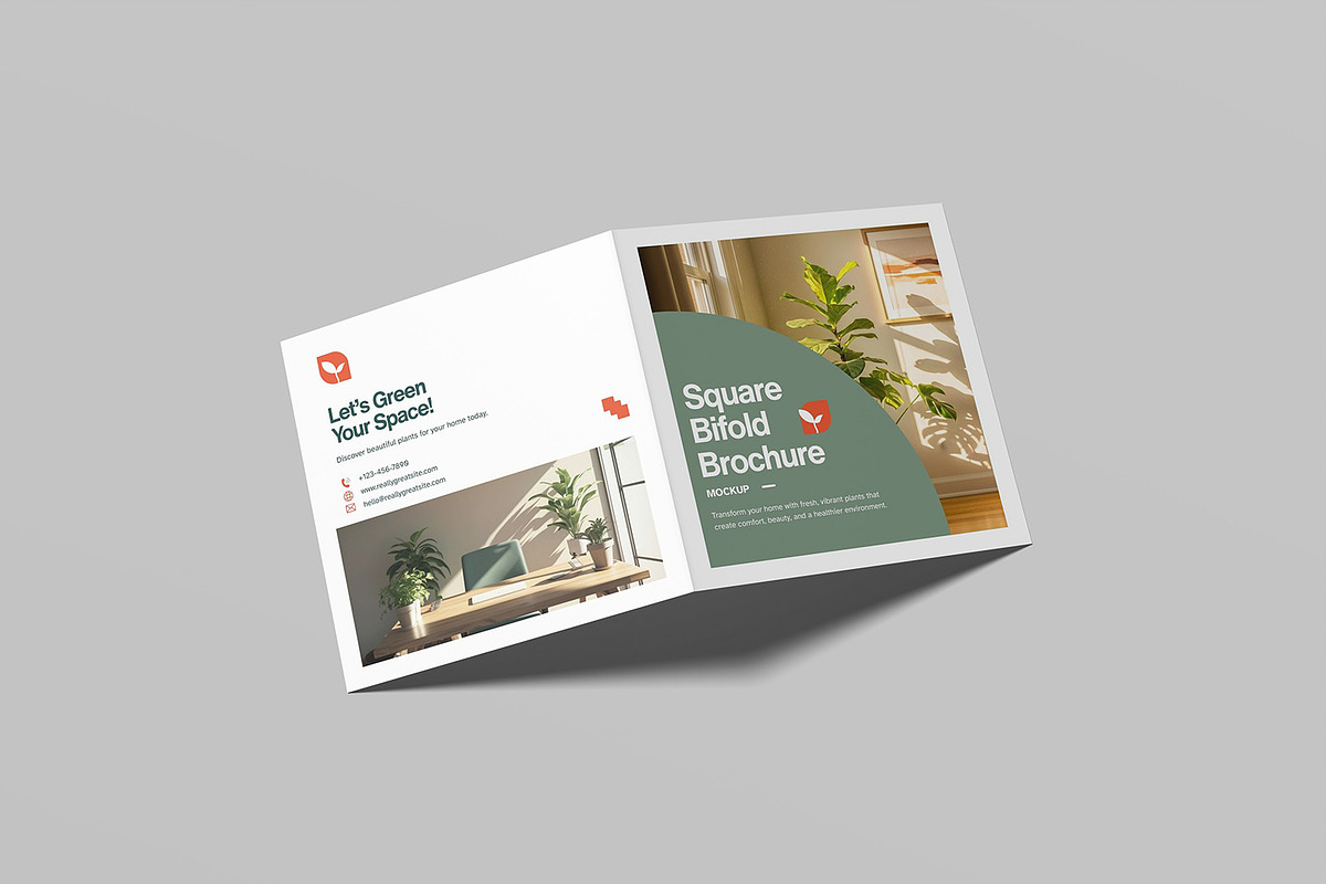 Square Bifold Brochure Mockup, an Advertising Mockup by graphicsecond (Photo 6 of 7)